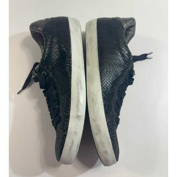 Zadig & Voltaire NWOB Men's Neo Keith Black Leather Sneaker Distressed Size EU45 - Picture 3 of 8